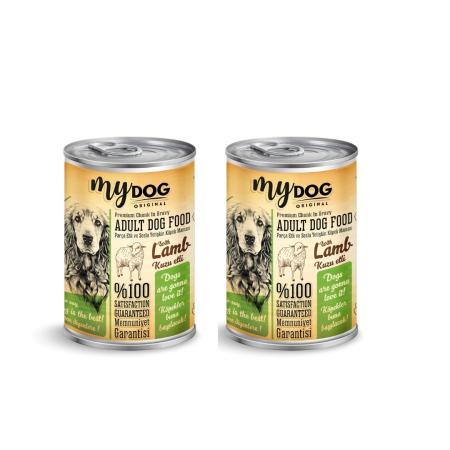Mydog Kuzu Parça Etli Yetişkin Köpek Konservesi (400gr) (2'li