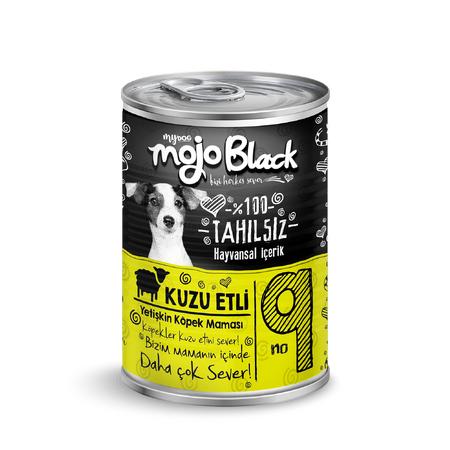 MOJO BLACK NO :9 TAHILSIZ 400GR KUZU ETLİ YETİŞKİN KÖPEK KONSERVESİ