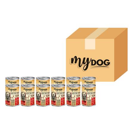 Mydog Sığır Parça Etli Yetişkin Köpek Konservesi 12'Li (400gr)