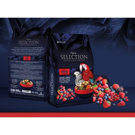 myyem selection gerçek meyve parçalı papağan yemi 750gr 