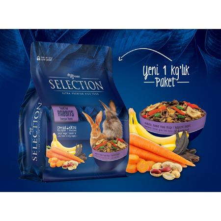 myyem selection kuru sebze ve meyveli takviyeli tavşan rabbits yemi 1kg 