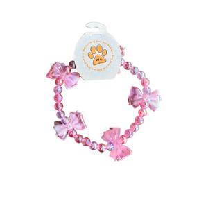 Parlak Pudra  Pembe Kurdeleli Kolye XS