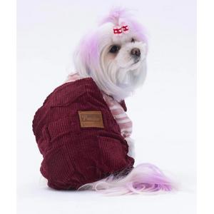 paw- 22917 Burgundy Salopet Tulum Kadife 2XL Beden