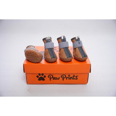 Paw Prints Fermuarlı Deri Köpek Ayakkabı No:1