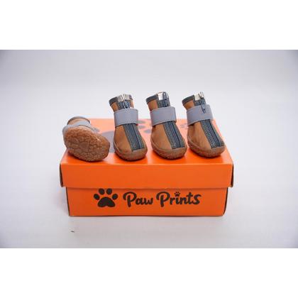 Paw Prints Fermuarlı Deri Köpek Ayakkabı No:6