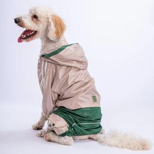 23568 Bej-Yeşil BiColor Büyük Irk Tulum Yağmurluk 4XL