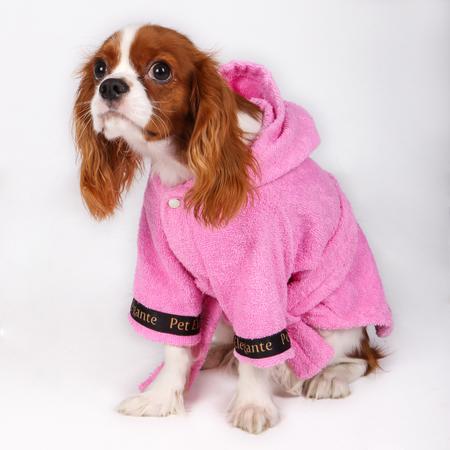 %100 Pamuk Kedi Köpek Bornozu Pembe S-M Beden