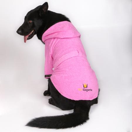 %100 Pamuk Kedi Köpek Bornozu Pembe 4XL- 5XL Beden