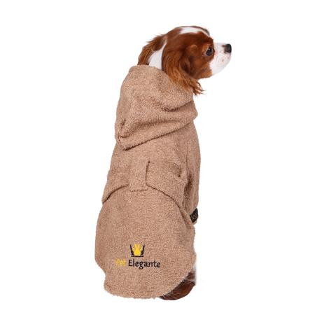 %100 Pamuk Kedi Köpek Bornozu Kahverengi S-M Beden