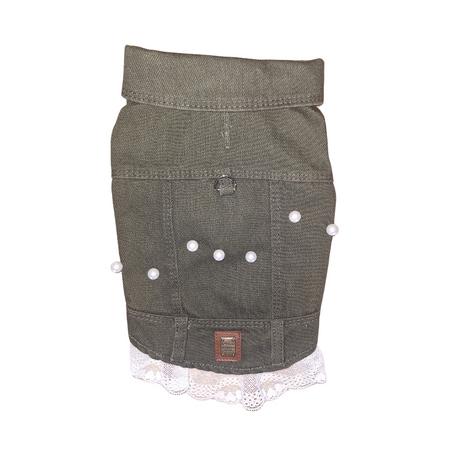 PET ELEGANTE İNCİLİ KOT YELEK M 6308