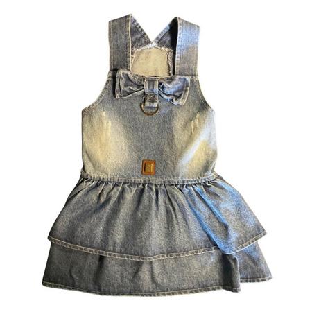 PET ELEGANTE LACİVERT KOT ELBİSE 6398 S