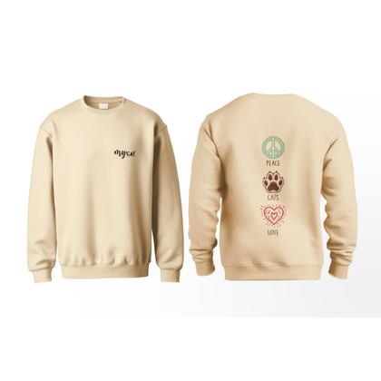 Pet Elegante Mycat Dik   Peace Love Cats Sweatshirt  xl