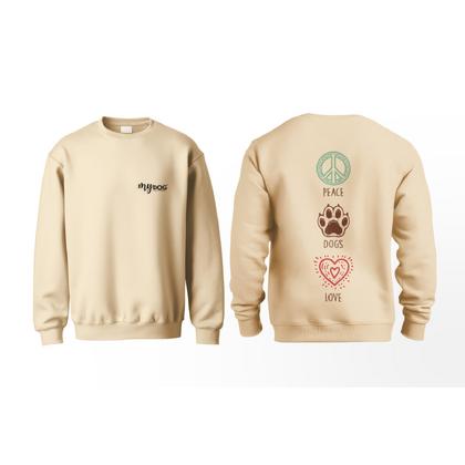 Pet Elegante Mydog Dik   Peace Love Dog Sweatshirt  l