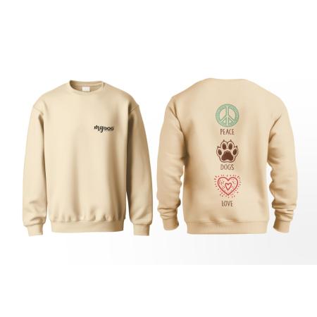 Pet Elegante Mydog Dik   Peace Love Dog Sweatshirt  xl