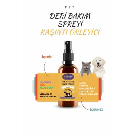 Pet Kaşıntı Önleyici Organik & Vegan & Aromaterapi Onarıcı Deri Bakım Spreyi