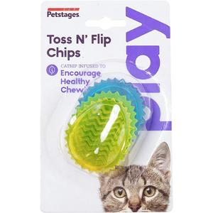 Petstages Toss N' Flip Chips Chew Kedi Oyuncağı, Mavi - 67842 