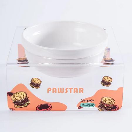 PMK024 Super Burger-Tekli Seramik-Pleksi Mama ve Su Kabı