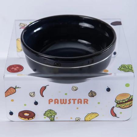 PMK026 Pizza & Vege-Tekli Seramik-Pleksi Mama ve Su Kabı