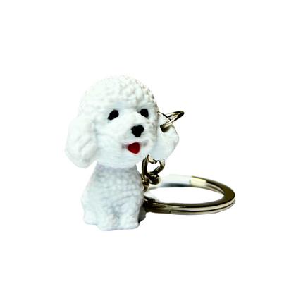 Poodle Beyaz Anahtarlık PLA1007