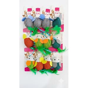 Büyük Kulak Tüy Kuyruk Kedi Oyuncak Fare - 03788