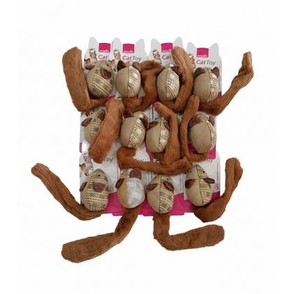 Kahve Kulak Peluş Kuyruk Kedi Oyuncak Fare - 03793