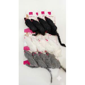 Pembe Kulaklı Peluş Kedi Oyuncak Fare - 03784