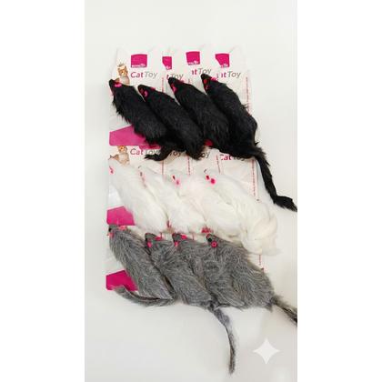 Pembe Kulaklı Peluş Kedi Oyuncak Fare - 03784