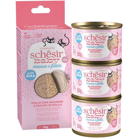 Schesir Baby Tavuk ile Somon Mus ve Fileto Konserve 3x55gr ADP-21630160-130150