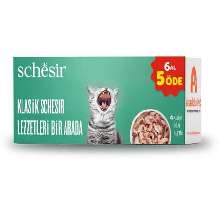 Schesir Klasik Lezzetler Kedi Maması 6 Al 5 öde ADP-000001