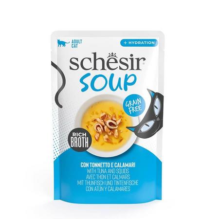 Schesir Soup Ton Balığı İle Kalamar Yetişkin Kedi Çorbası Pouch 40g