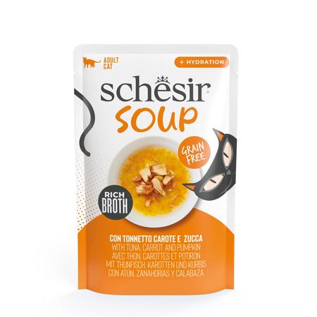 Schesir Soup Ton Balık Havuç ve Bal Kabaklı Yetişkin Kedi Çorbası 40gr