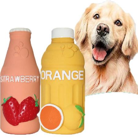 Sesli Portakal Ve Çilek İçeceği Şeklinde  Köpek Oyuncağı 2'li HG-3287