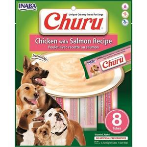 czp- eud603 INABA CİAO CHURU SOMONLU VE TAVUKLU TAMAMLAYACI KÖPEK ÖDÜL MAMASI 8 X 20 GR*8