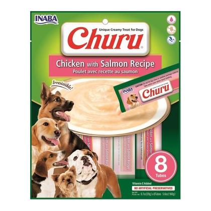 czp- eud603 INABA CİAO CHURU SOMONLU VE TAVUKLU TAMAMLAYACI KÖPEK ÖDÜL MAMASI 8 X 20 GR*8