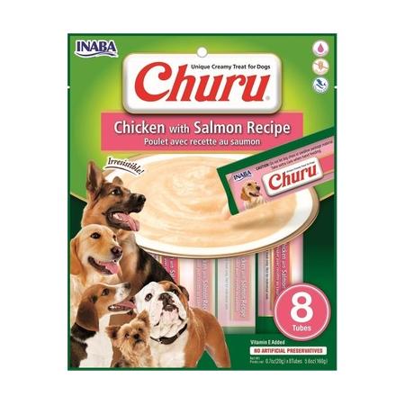 czp- eud603 INABA CİAO CHURU SOMONLU VE TAVUKLU TAMAMLAYACI KÖPEK ÖDÜL MAMASI 8 X 20 GR*8
