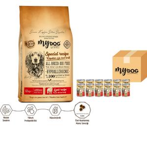 Kuzu Etli Büyük Irk Yetişkin Köpekler İçin 12kg Lezzet Paketi