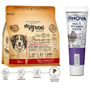 Sığır ve Kuzu Etli Büyük Irk Yetişkin Köpekler İçin Bağışıklık Sistemi Güçlendirici Paketi