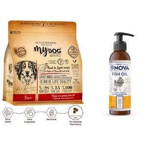 Sığır ve Kuzu Etli Büyük Irk Yetişkin Köpekler İçin Besleyici İkili Paketi