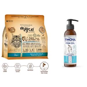 Somon Balıklı ve Tavuk Etli Yetişkin Kediler İçin Besleyici İkili Paketi