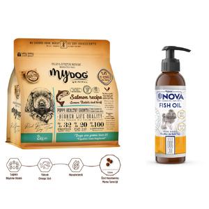 Somon Balıklı Yavru Köpekler İçin Besleyici İkili Paketi