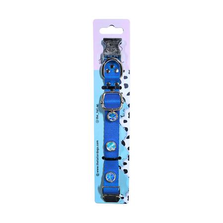Swarovski Taşlı Metal Klipsli Boyun Tasması Lacivert
