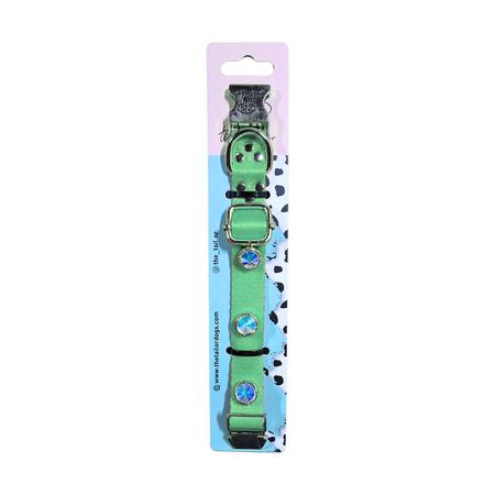 Swarovski Taşlı Metal Klipsli Boyun Tasması Turkuaz