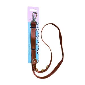 Swarovski Taşlı Metal Klipsli Gezdirme Sevk Kayışı Kahverengi