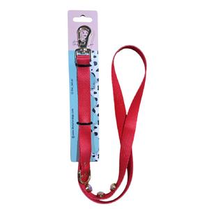 Swarovski Taşlı Metal Klipsli Gezdirme Sevk Kayışı Kırmızı