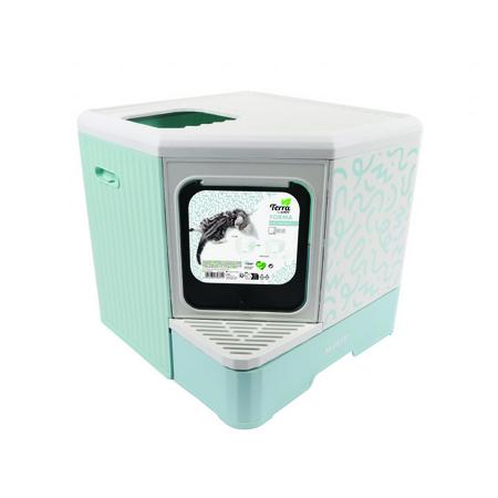 TERRA FORMA ECO DESENLİ KAPALI KEDİ TUVALETİ BLUE  BRSP-20104499 
