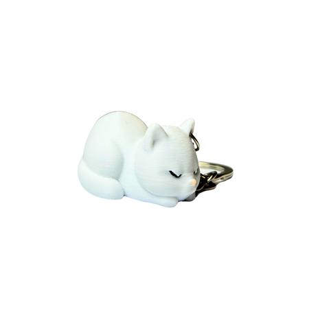 Tombul Beyaz Kedi Anahtarlık ANT00036