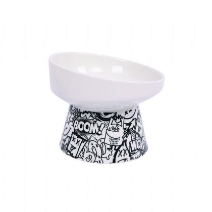 Urban Style Tilted Seramik Mama Kabı 350 Ml Black/White  BRSP-20501799 