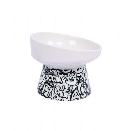 URBAN STYLE TILTD SERAMİK MAMA KABI 350ML BLACK/WHİTE  BRSP-20501799 