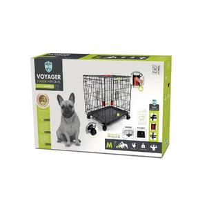 VOYAGER TEKERLEKLİ KÖPEK KAFESİ 2 KAPILI (M) SİYAH 76X48X53CM 10451708