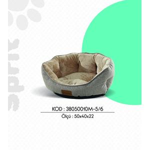 Woolart Sprit Model Kedi Köpek Yatağı Bej M